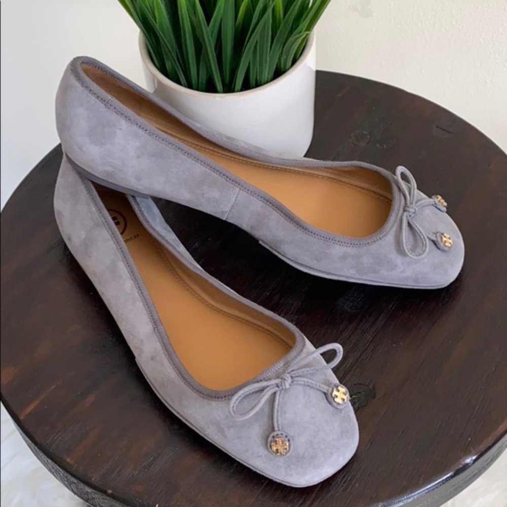 Host Pick! 🎉 Tory Burch Laila Ballet Flat Suede Leather Taupe